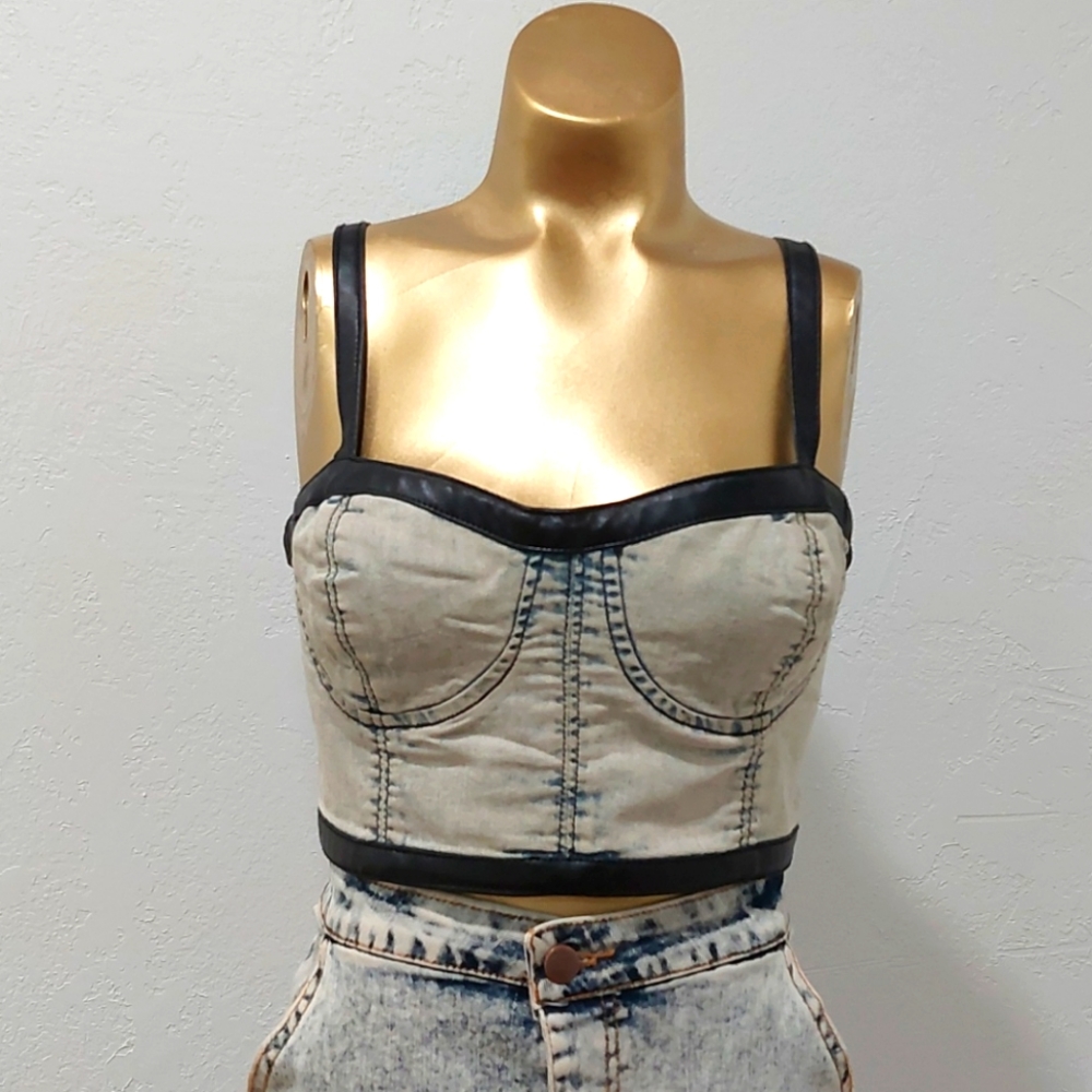 Denim Crop Top Bralette